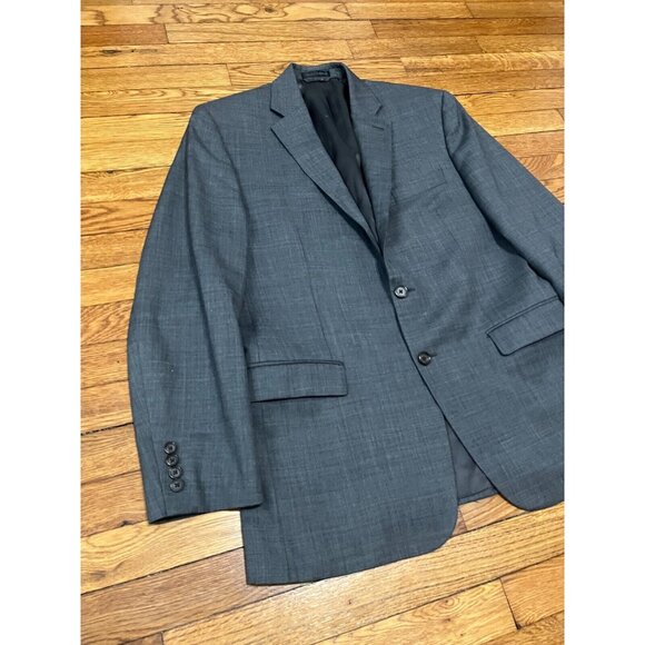 Lauren Ralph Lauren Mens Blazer Sz 40R Solid Gray Wool 2 Button Sport Coat - Picture 2 of 5